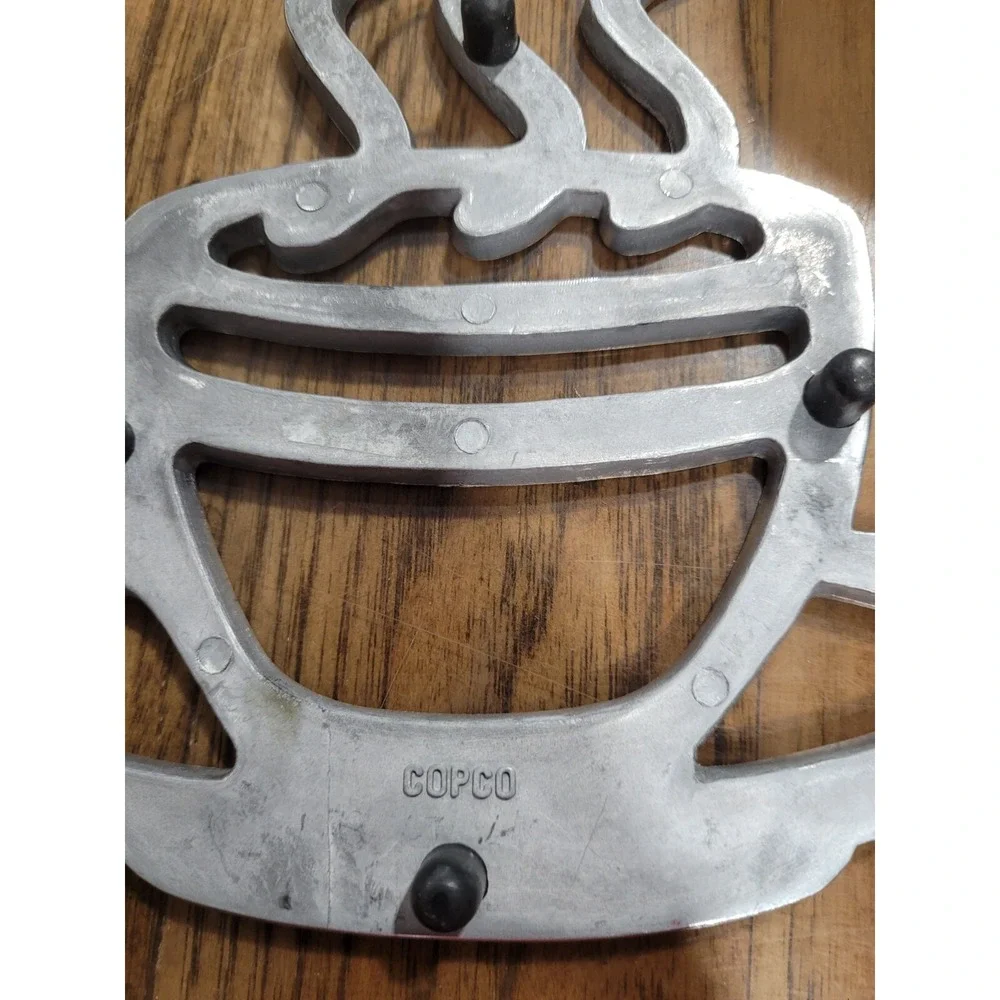 Vtg. Copco Aluminum Trivet Tea Cup Tabletop Hot Plate Silver 7